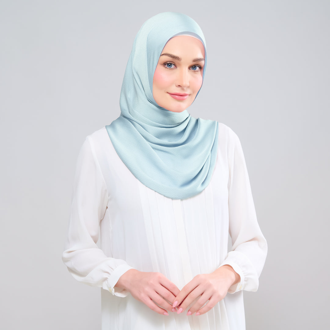 Scarlet Silk Shawl in Baby Blue