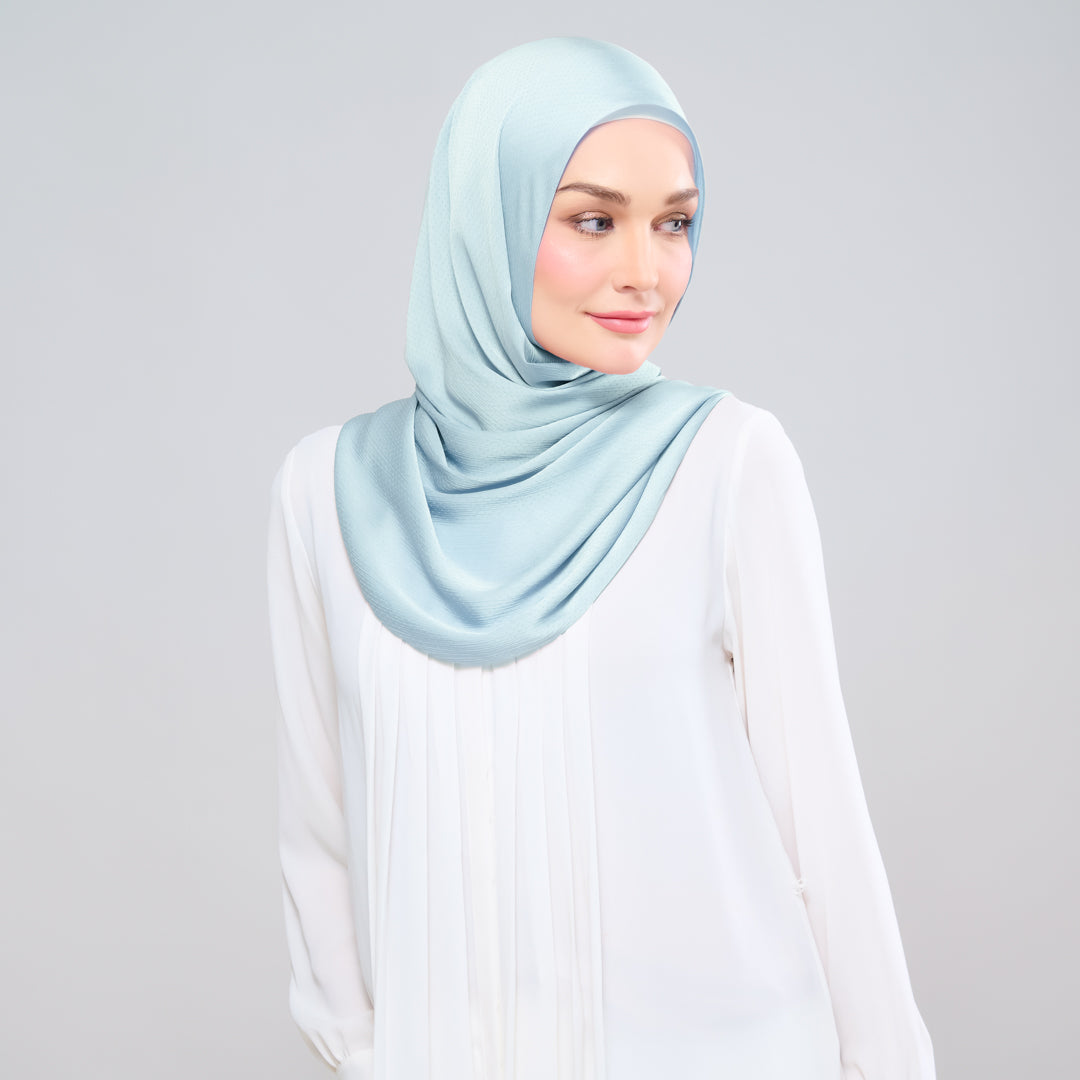 Scarlet Silk Shawl in Baby Blue