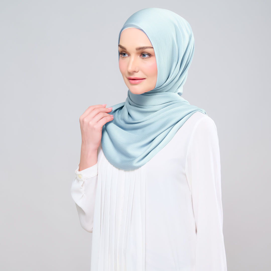 Scarlet Silk Shawl in Baby Blue