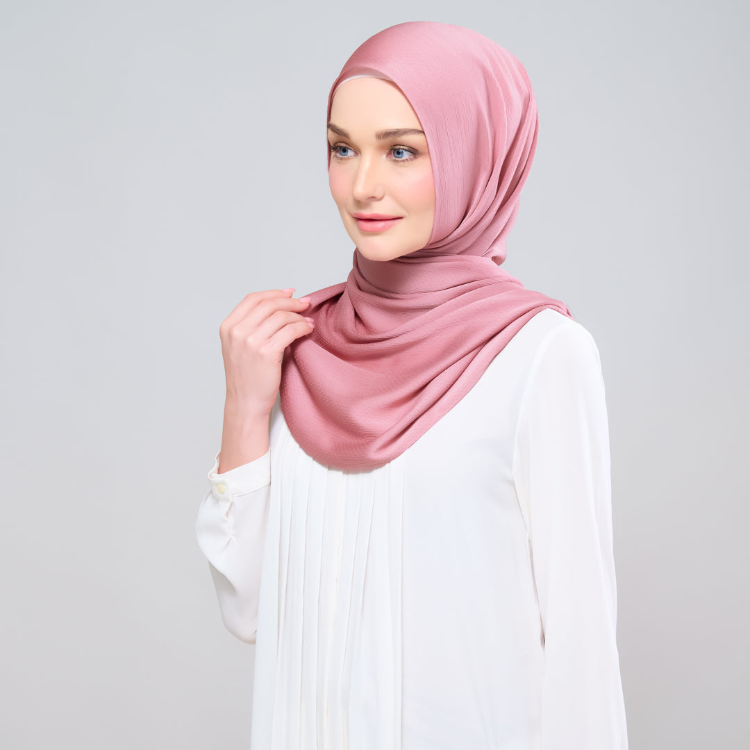 Scarlet Silk Shawl in Deep Pink