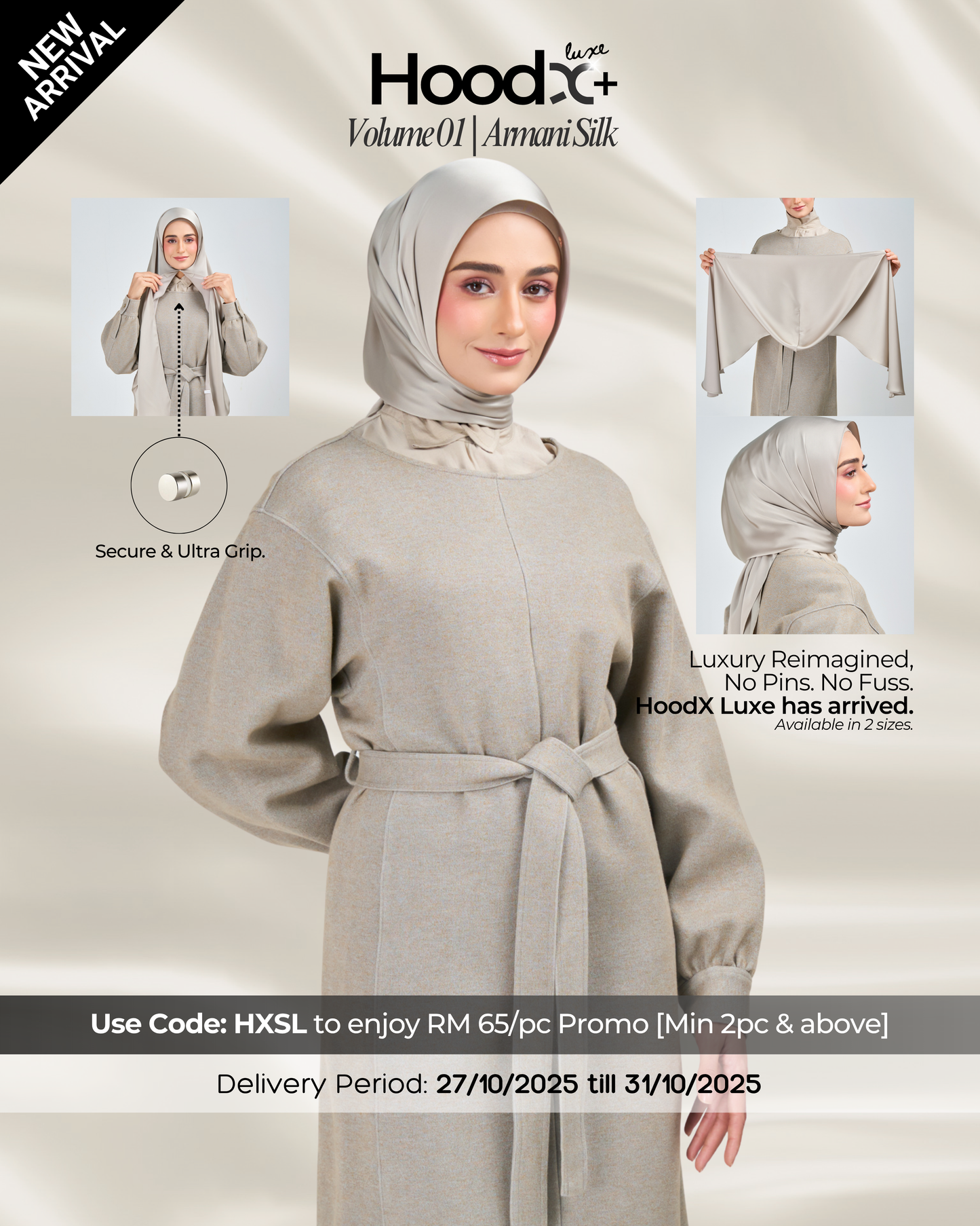 HoodX⁺Plus Luxe in Silver Taupe