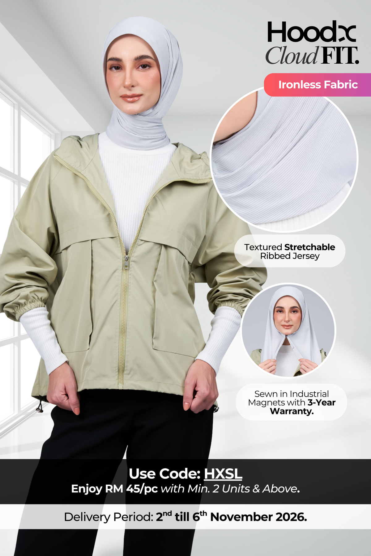 HoodX CloudFit in Silver