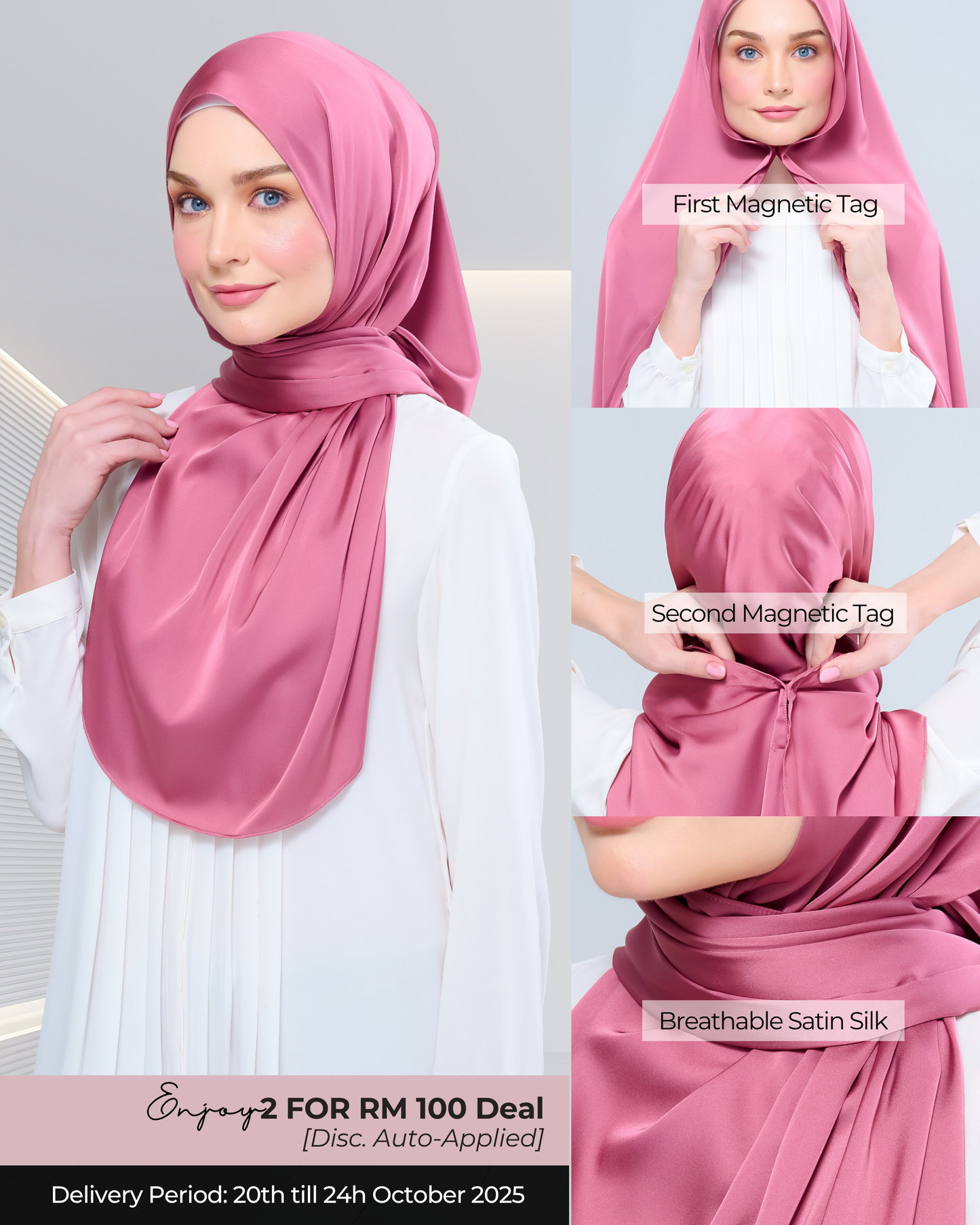 Instant Tag n' Go Shawl | Satin Silk in Sorbet