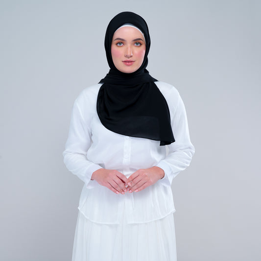 Instant Square Tag & Go l Cotton Voile in Onyx Black