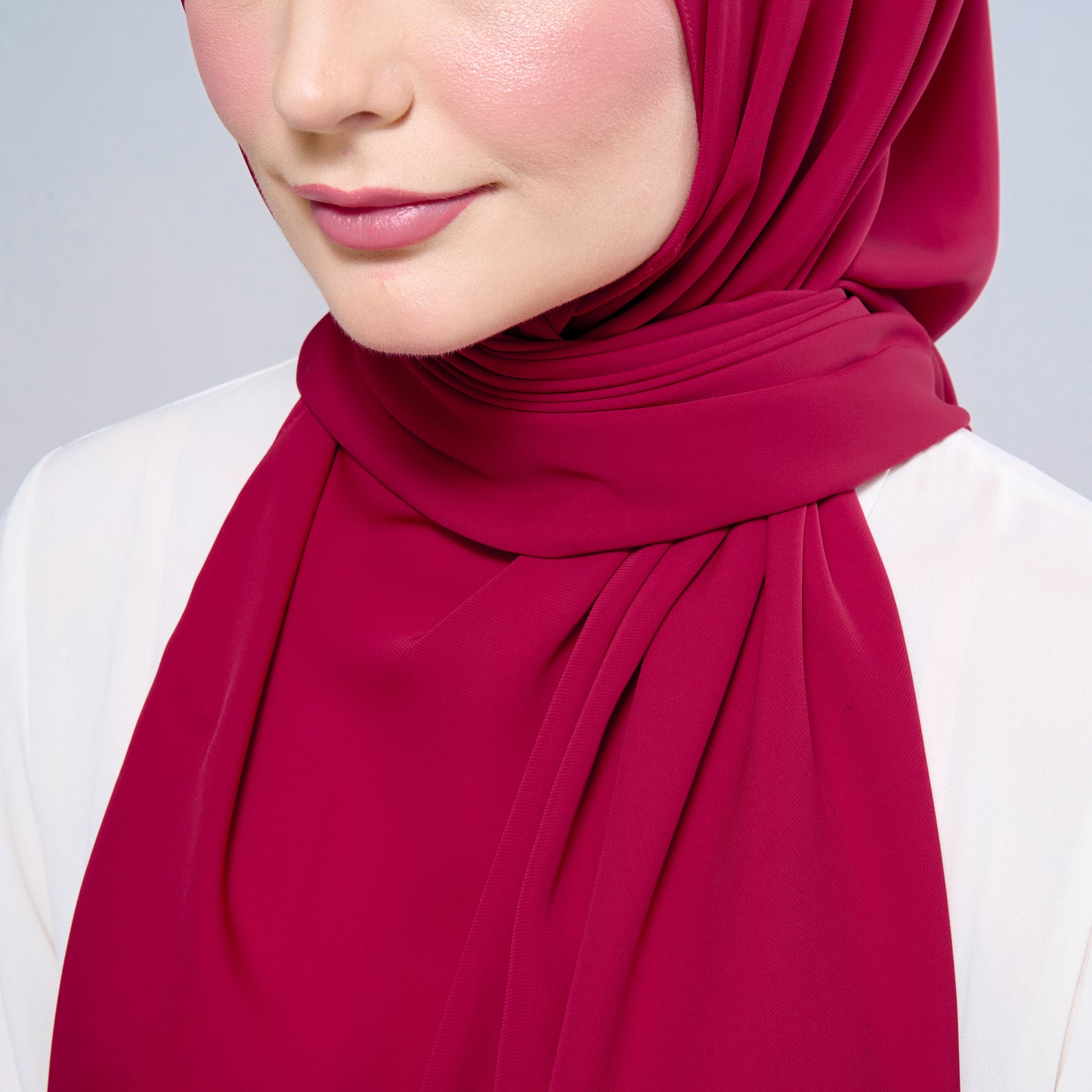 Instant Tag n' Go Shawl l Chiffon Silk 1.0 in Cherry