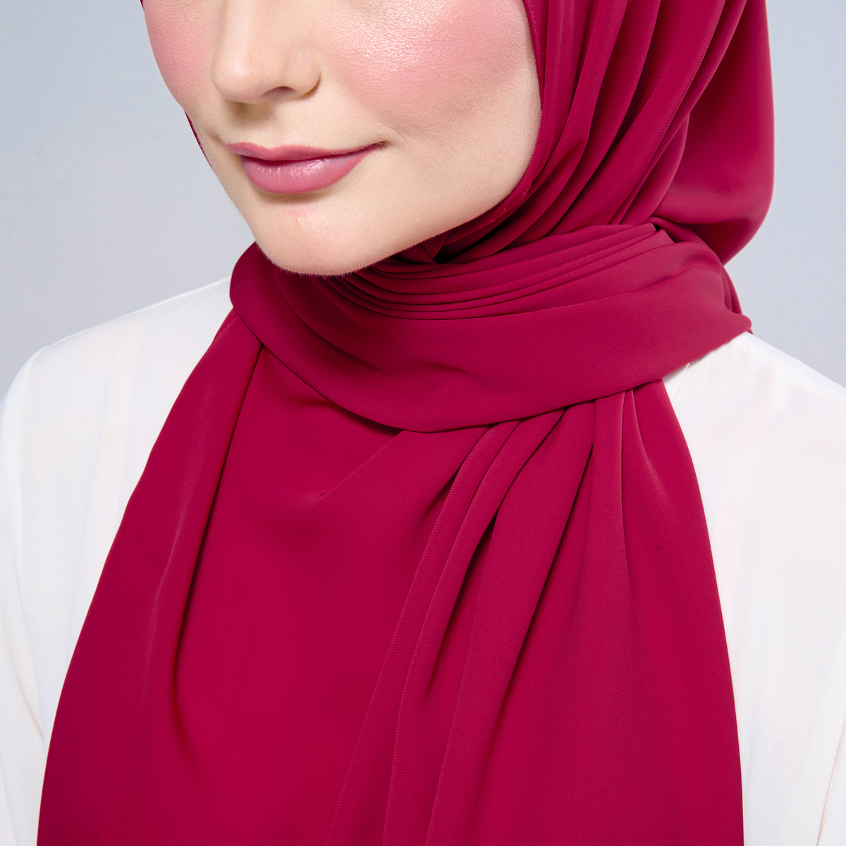 Instant Tag n' Go Shawl l Chiffon Silk 1.0 in Cherry