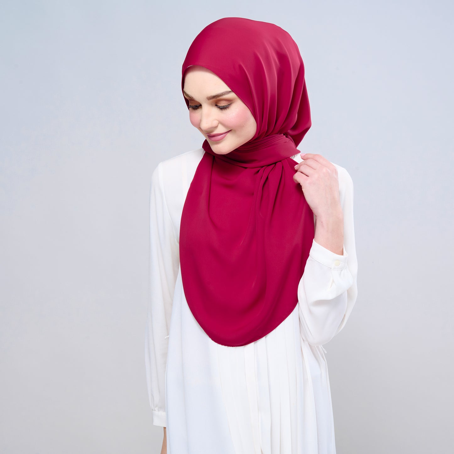Instant Tag n' Go Shawl l Chiffon Silk 1.0 in Cherry