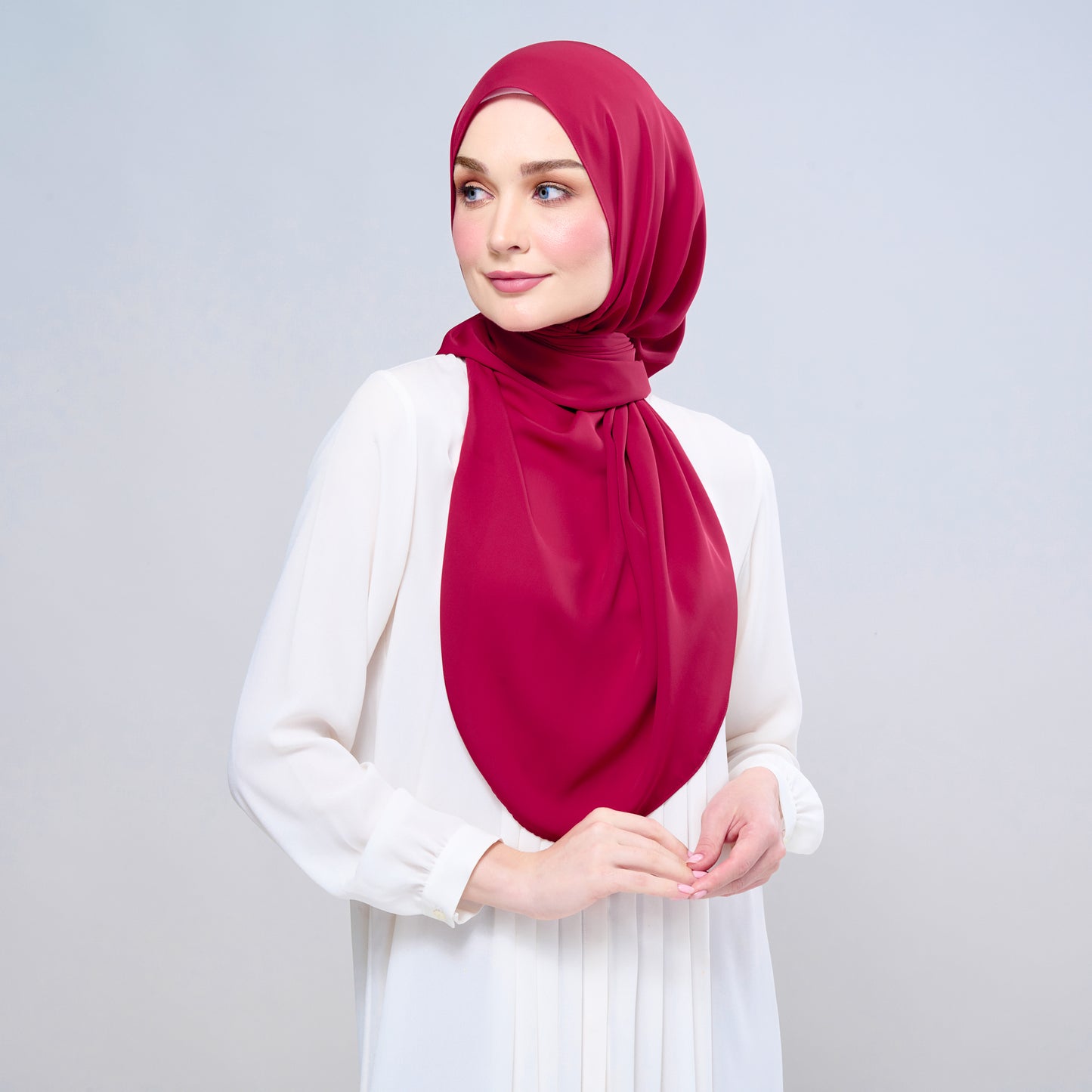 Instant Tag n' Go Shawl l Chiffon Silk 1.0 in Cherry