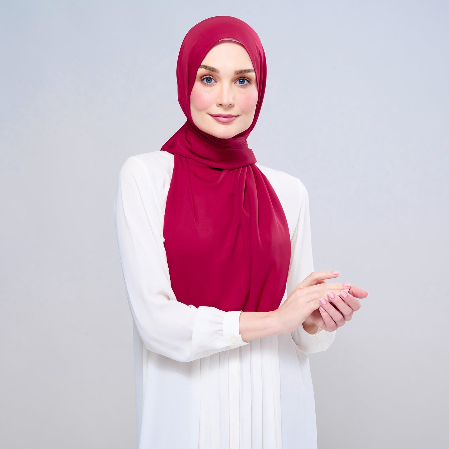 Instant Tag n' Go Shawl l Chiffon Silk 1.0 in Cherry