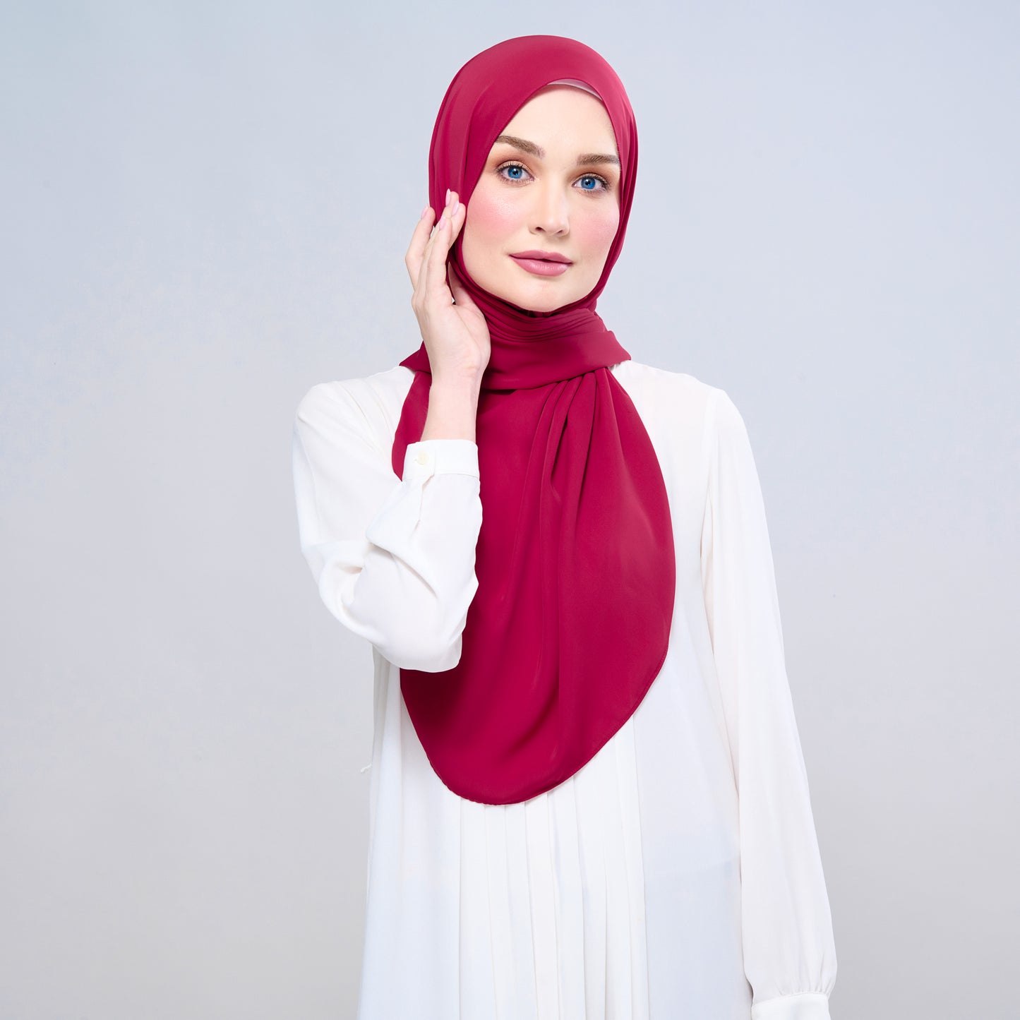 Instant Tag n' Go Shawl l Chiffon Silk 1.0 in Cherry