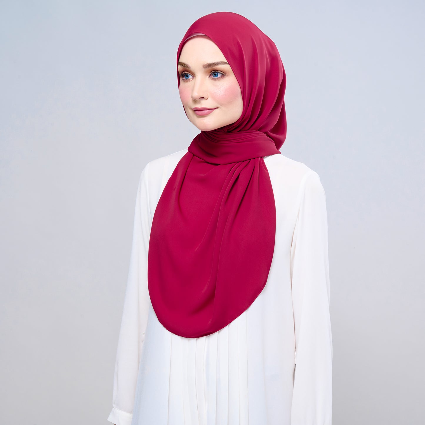 Instant Tag n' Go Shawl l Chiffon Silk 1.0 in Cherry