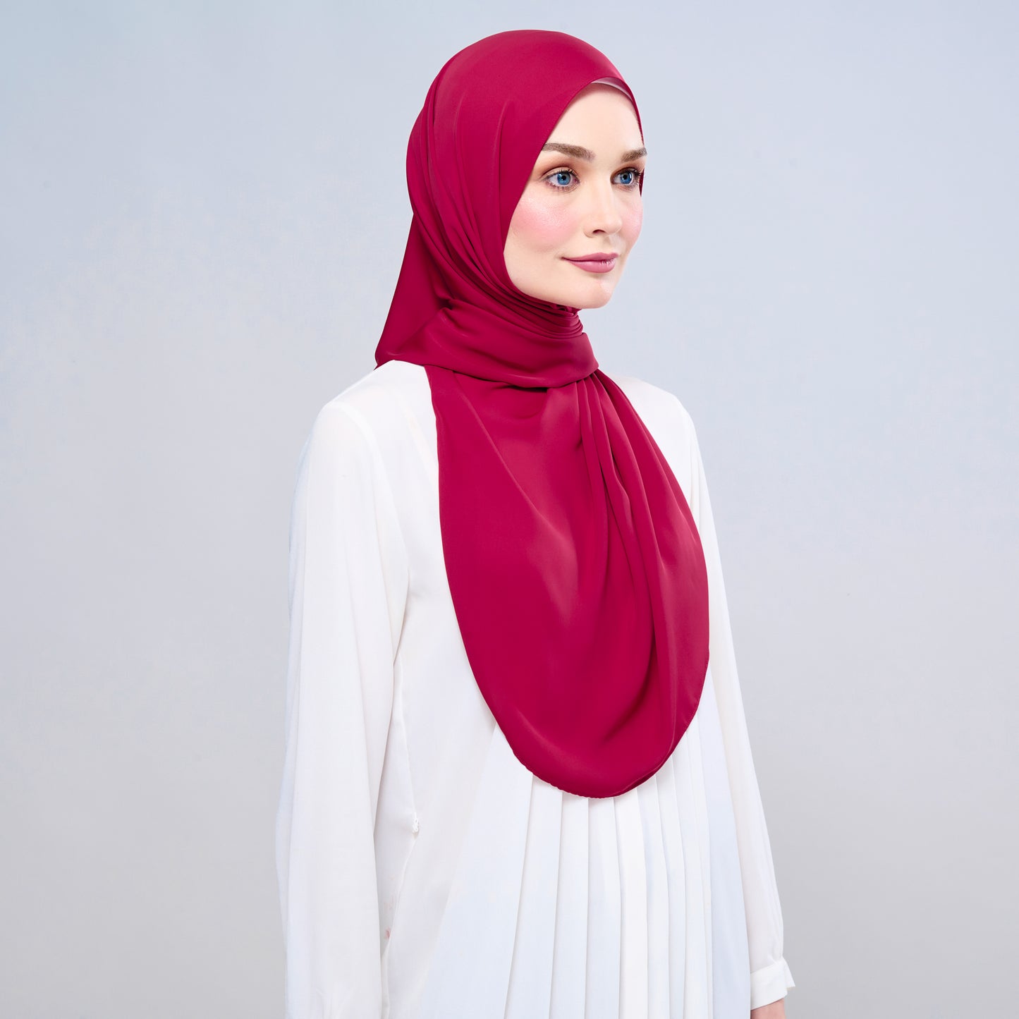 Instant Tag n' Go Shawl l Chiffon Silk 1.0 in Cherry