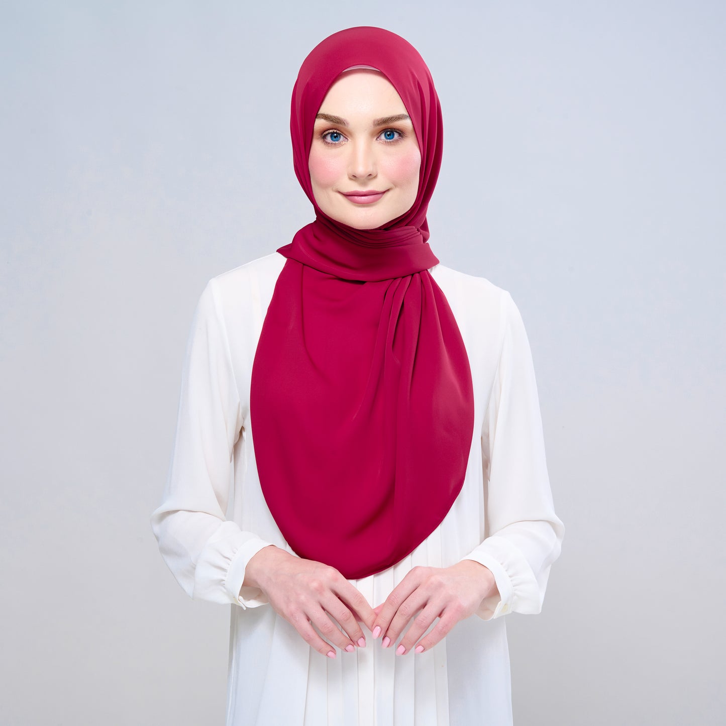 Instant Tag n' Go Shawl l Chiffon Silk 1.0 in Cherry