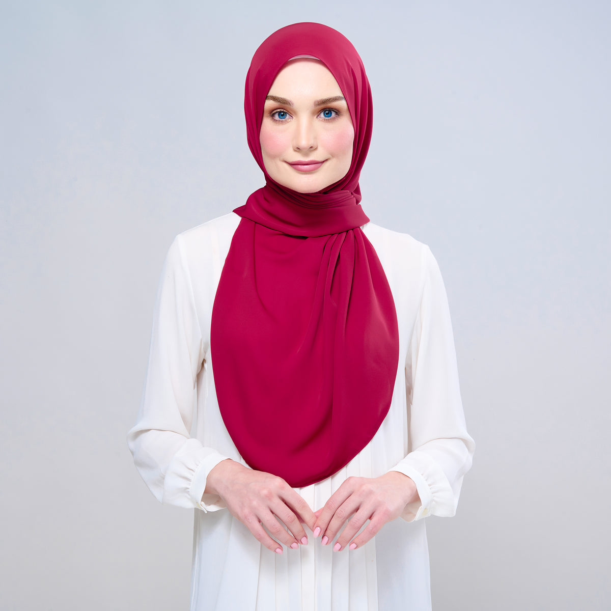 Instant Tag n' Go Shawl l Chiffon Silk 1.0 in Cherry