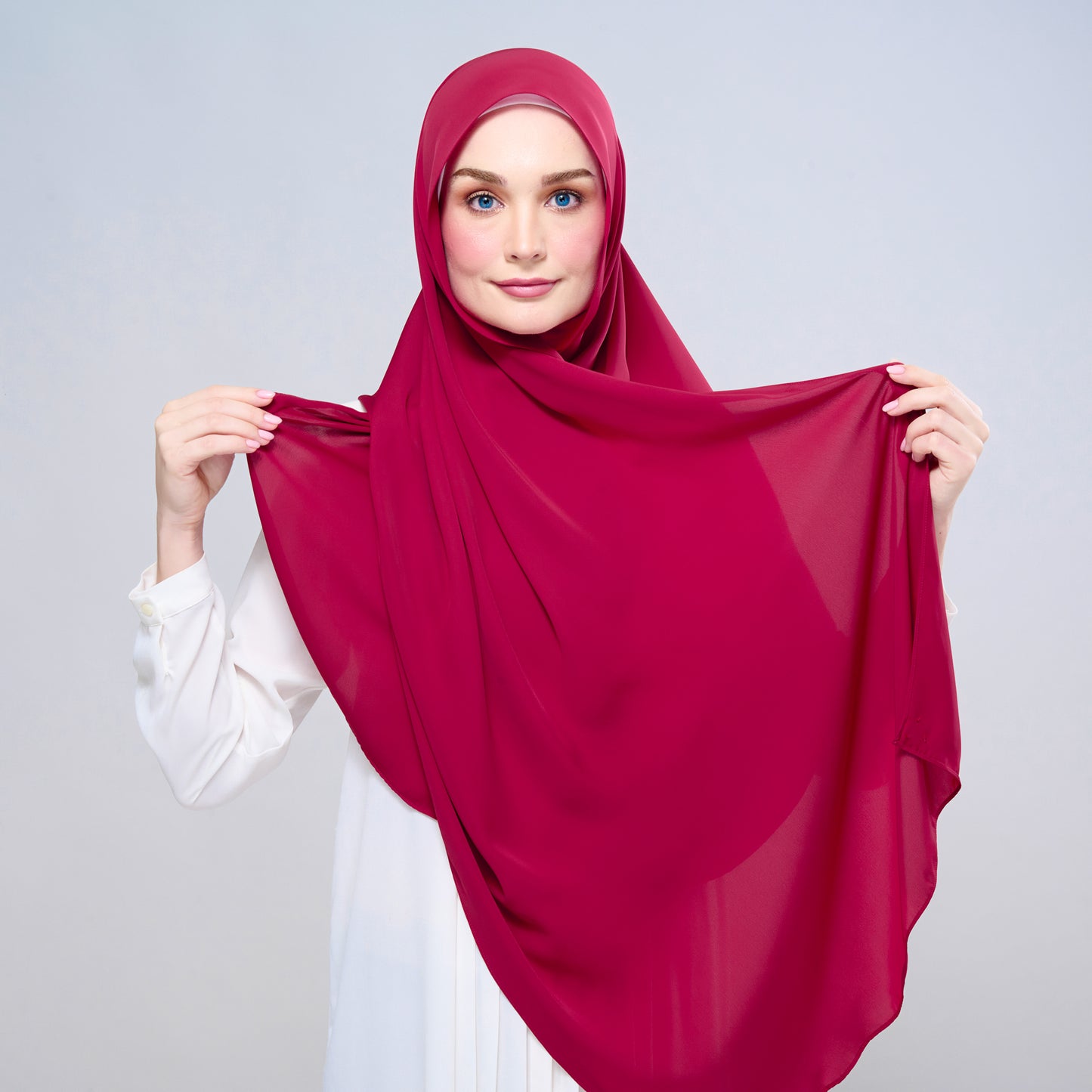 Instant Tag n' Go Shawl l Chiffon Silk 1.0 in Cherry