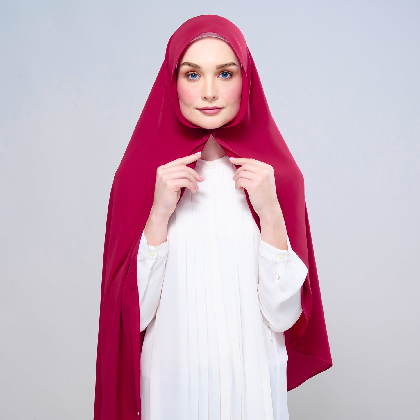 Instant Tag n' Go Shawl l Chiffon Silk 1.0 in Cherry