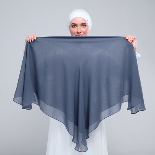 Instant Square Tag & Go l Cotton Voile in Denim Blue