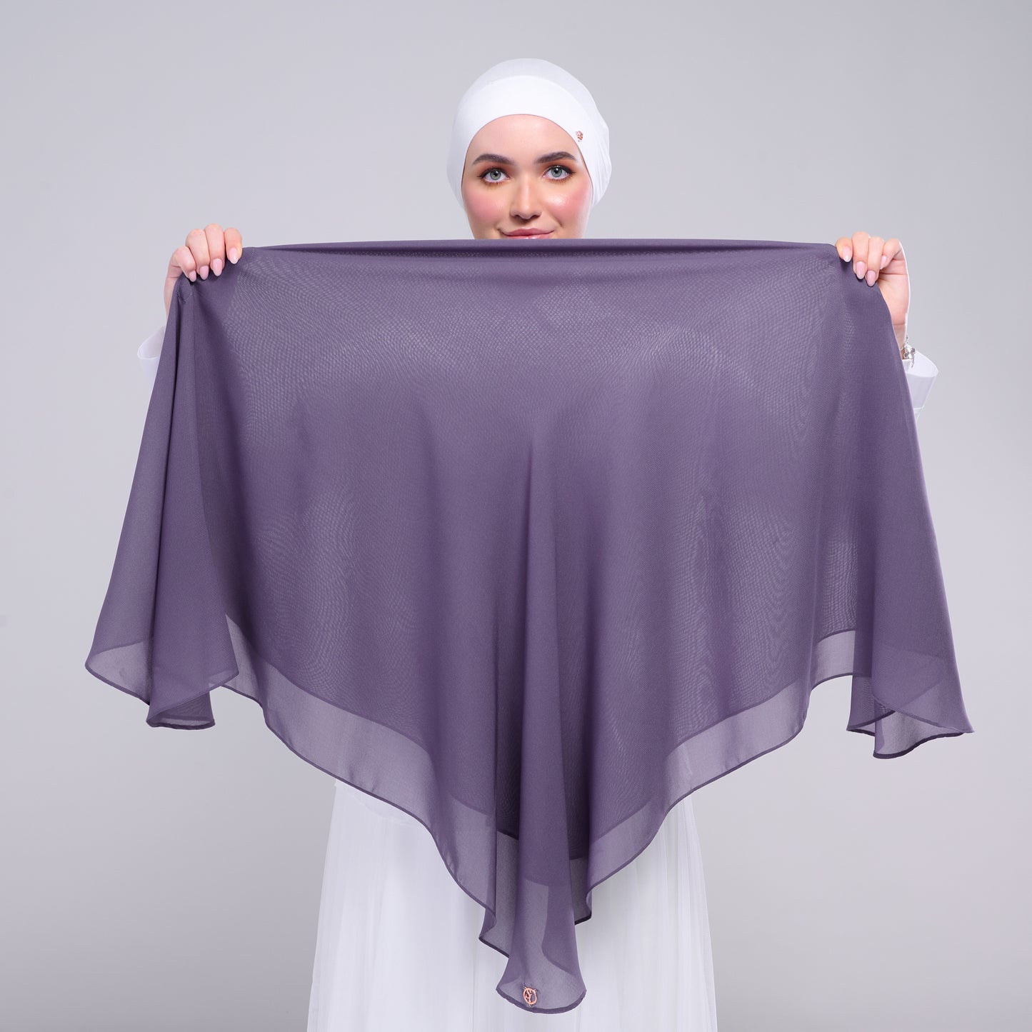 Instant Square Tag & Go l Cotton Voile in Deep Heather