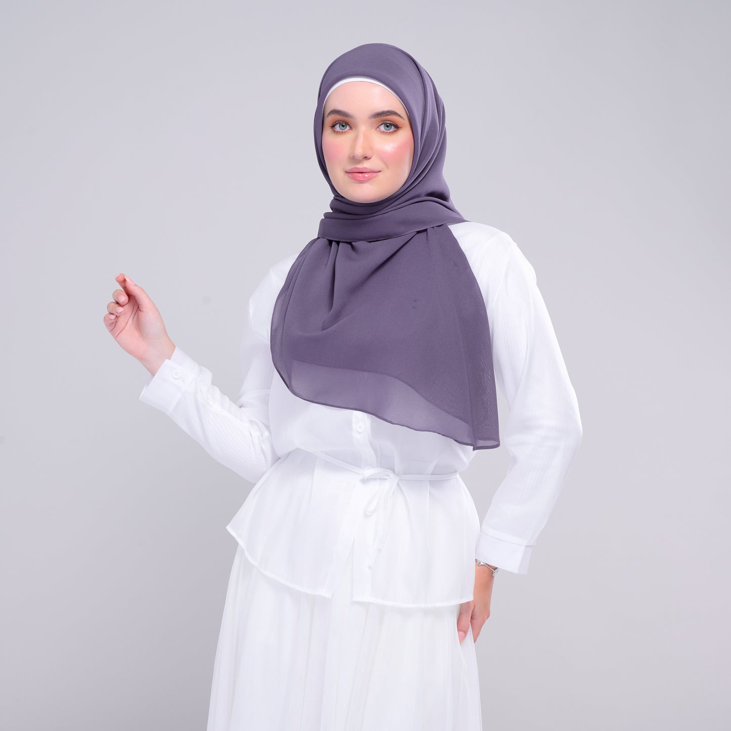 Instant Square Tag & Go l Cotton Voile in Deep Heather
