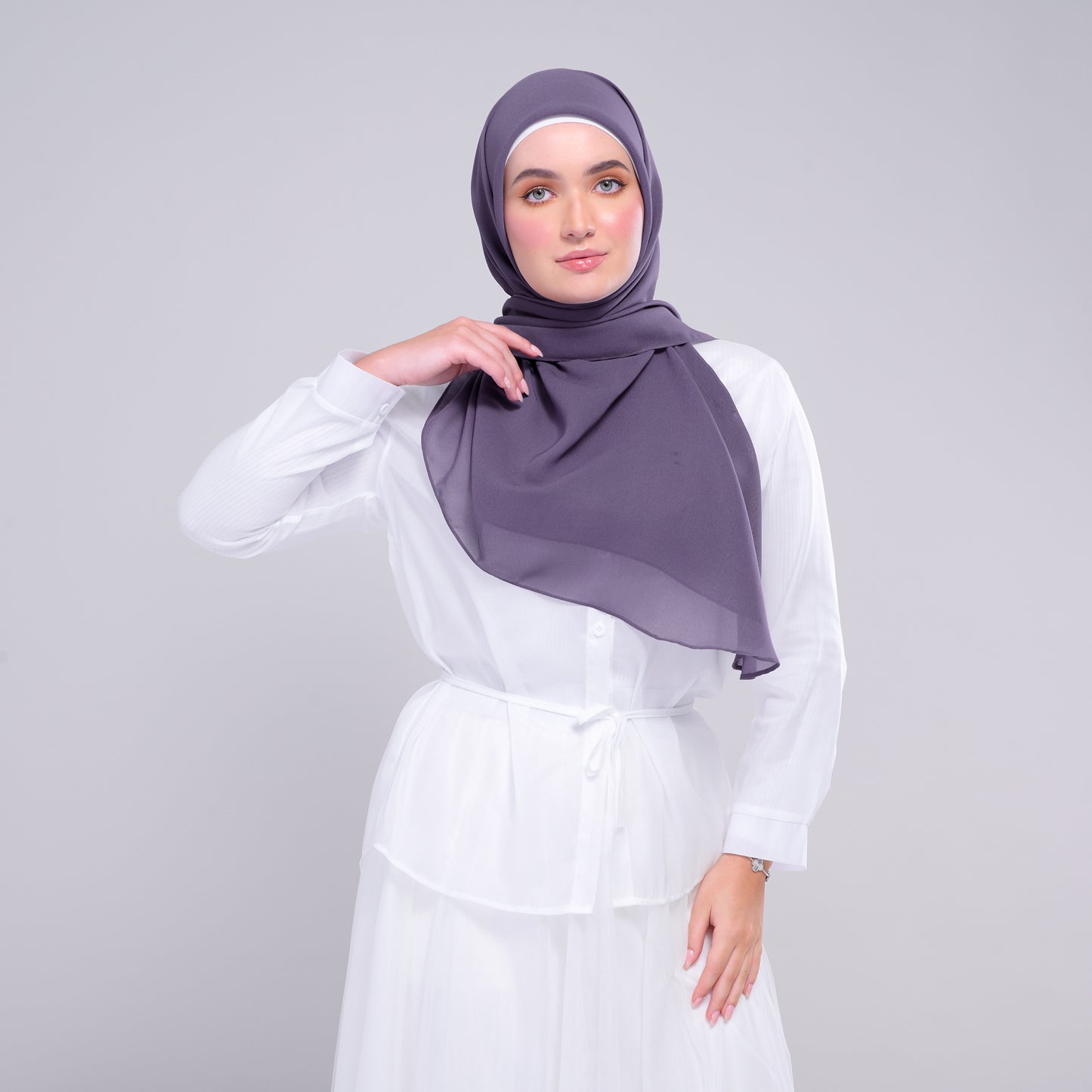 Instant Square Tag & Go l Cotton Voile in Deep Heather