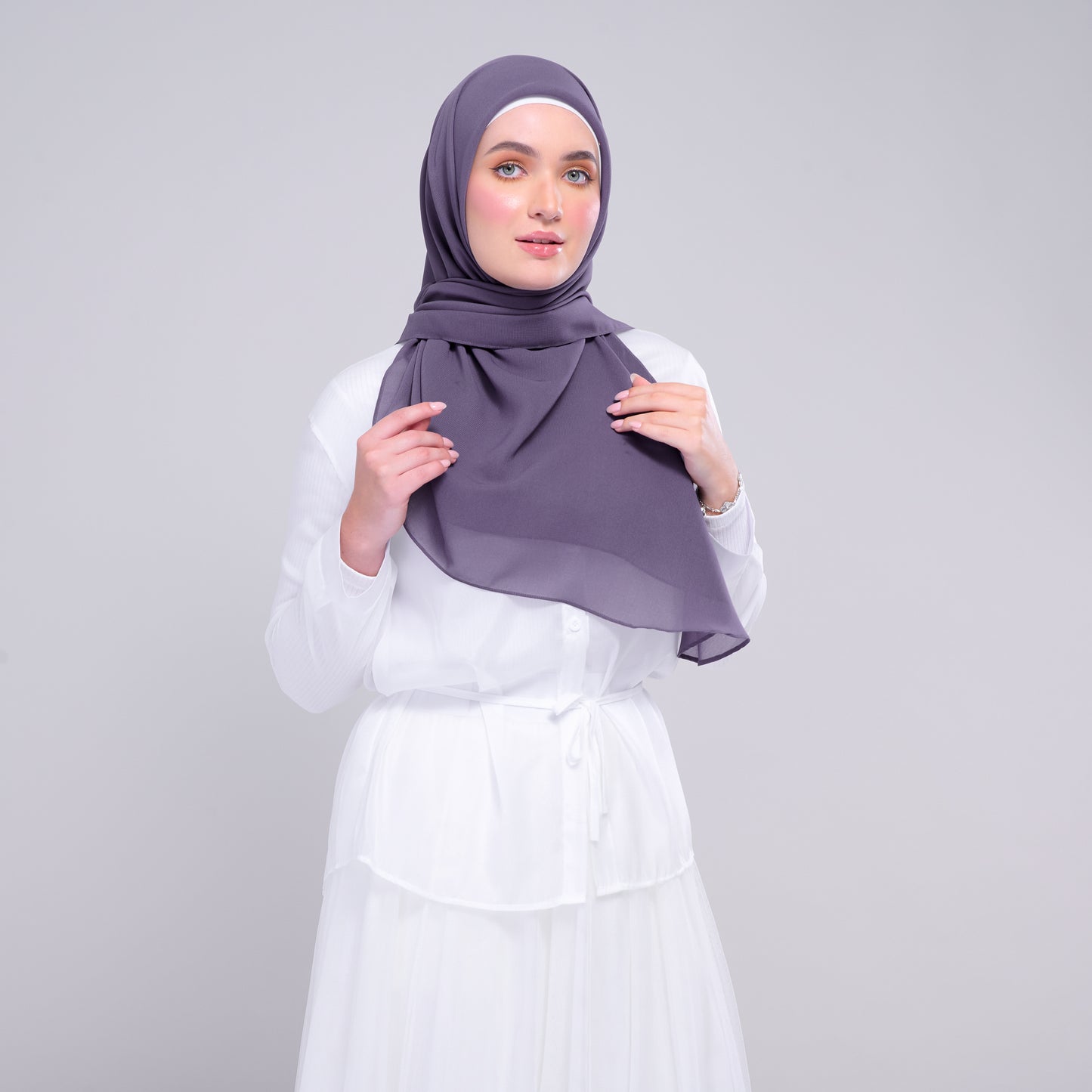 Instant Square Tag & Go l Cotton Voile in Deep Heather