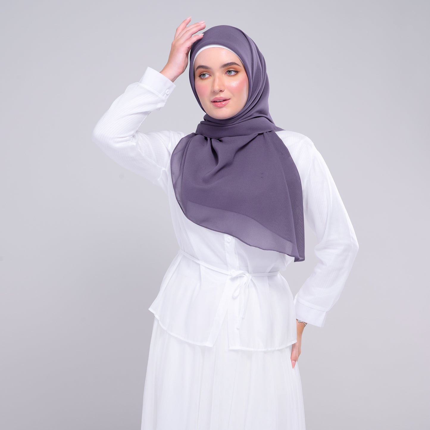 Instant Square Tag & Go l Cotton Voile in Deep Heather