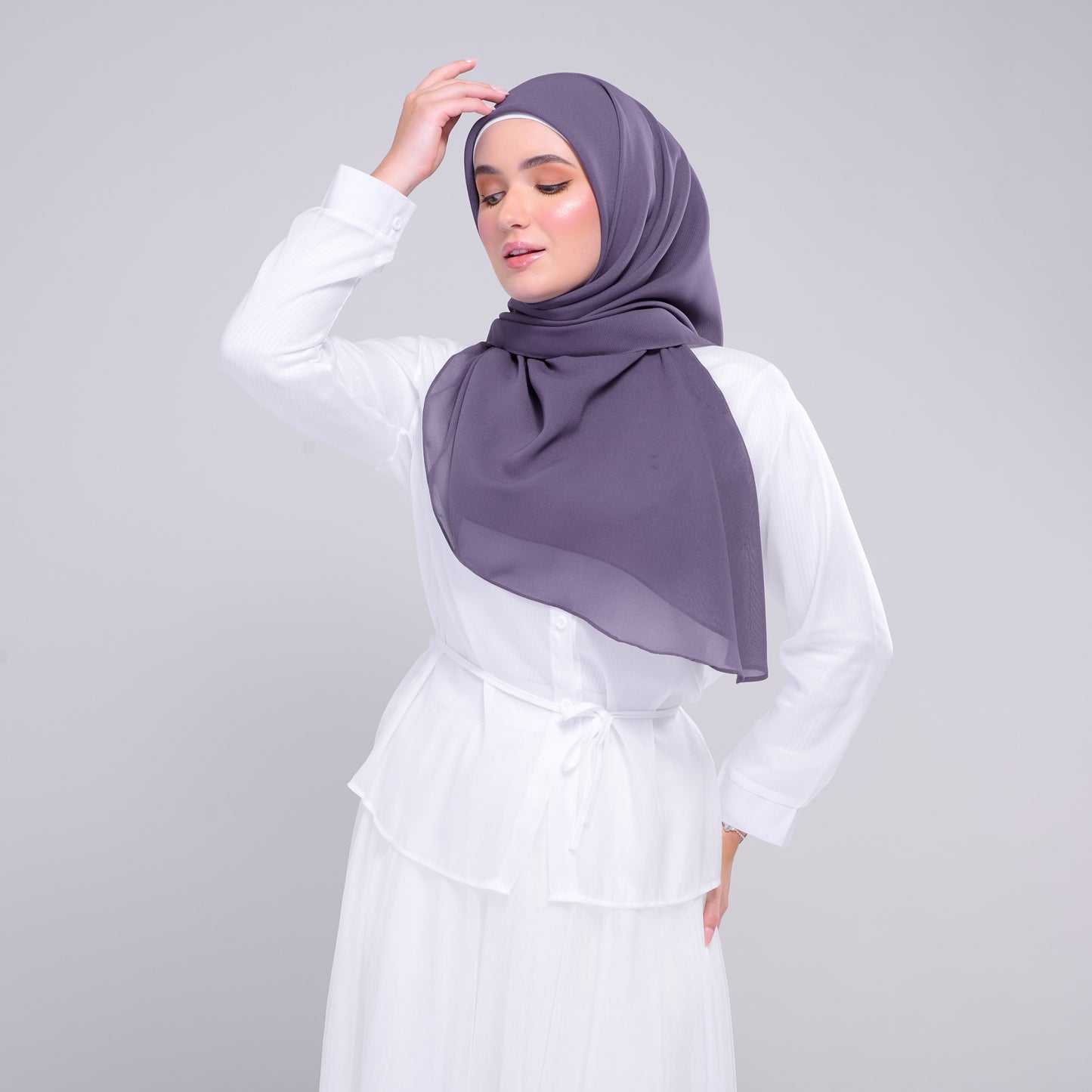 Instant Square Tag & Go l Cotton Voile in Deep Heather