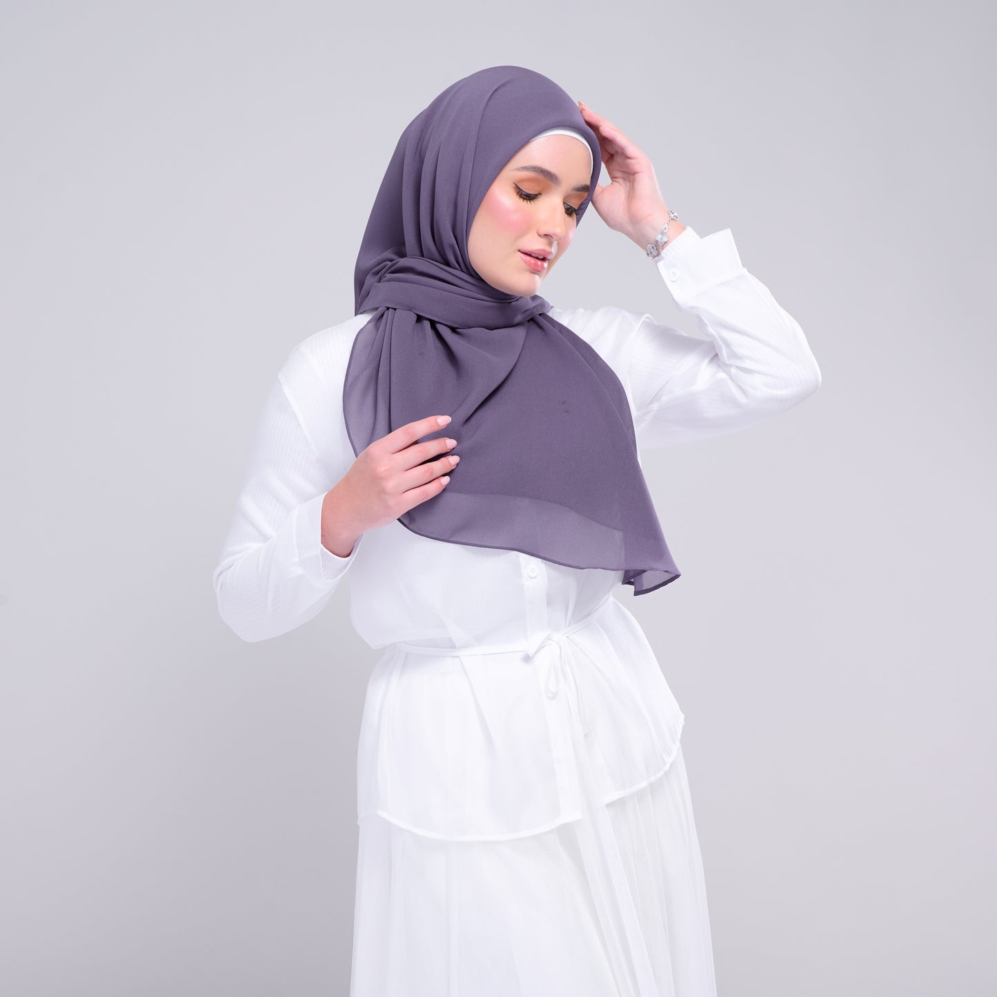 Instant Square Tag & Go l Cotton Voile in Deep Heather