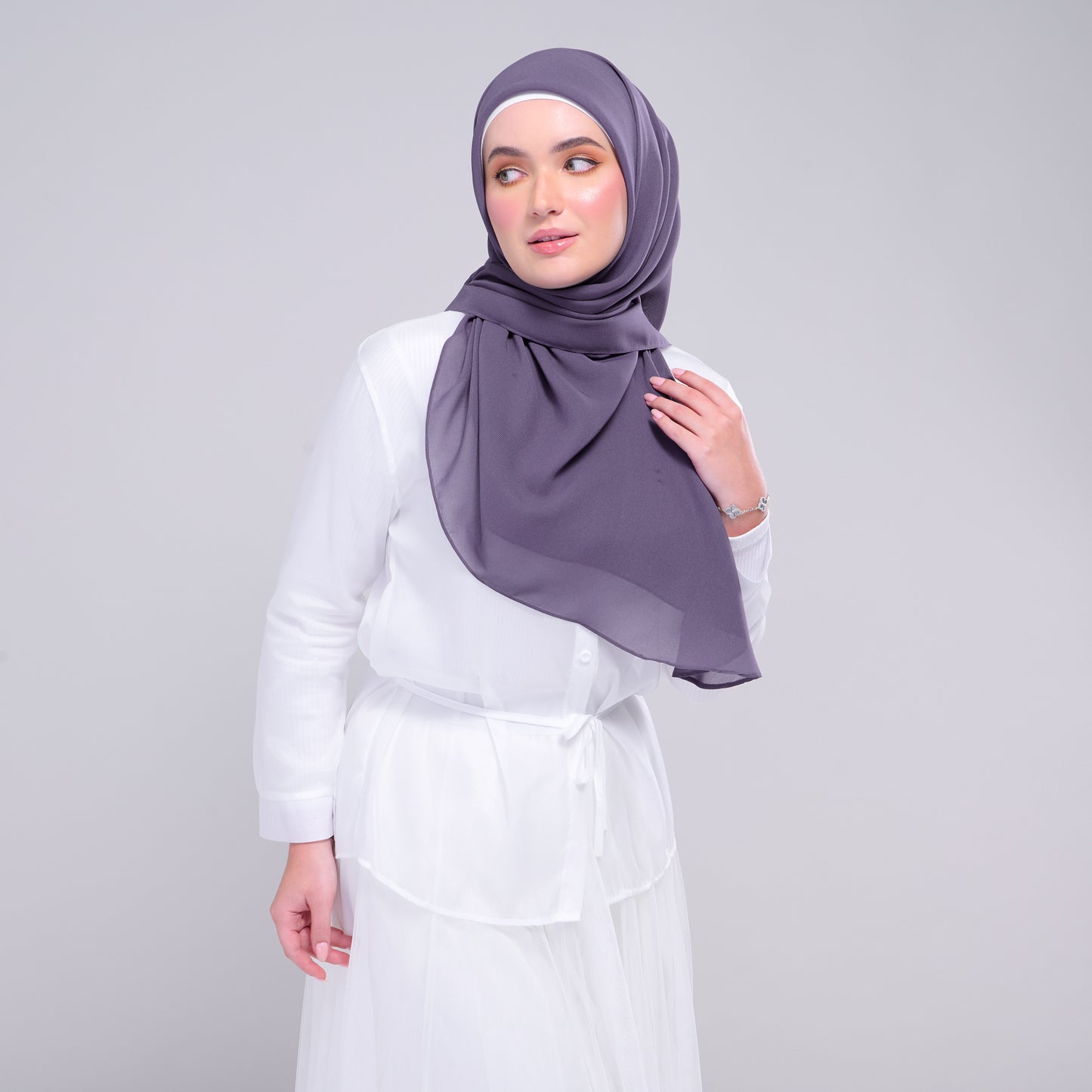 Instant Square Tag & Go l Cotton Voile in Deep Heather