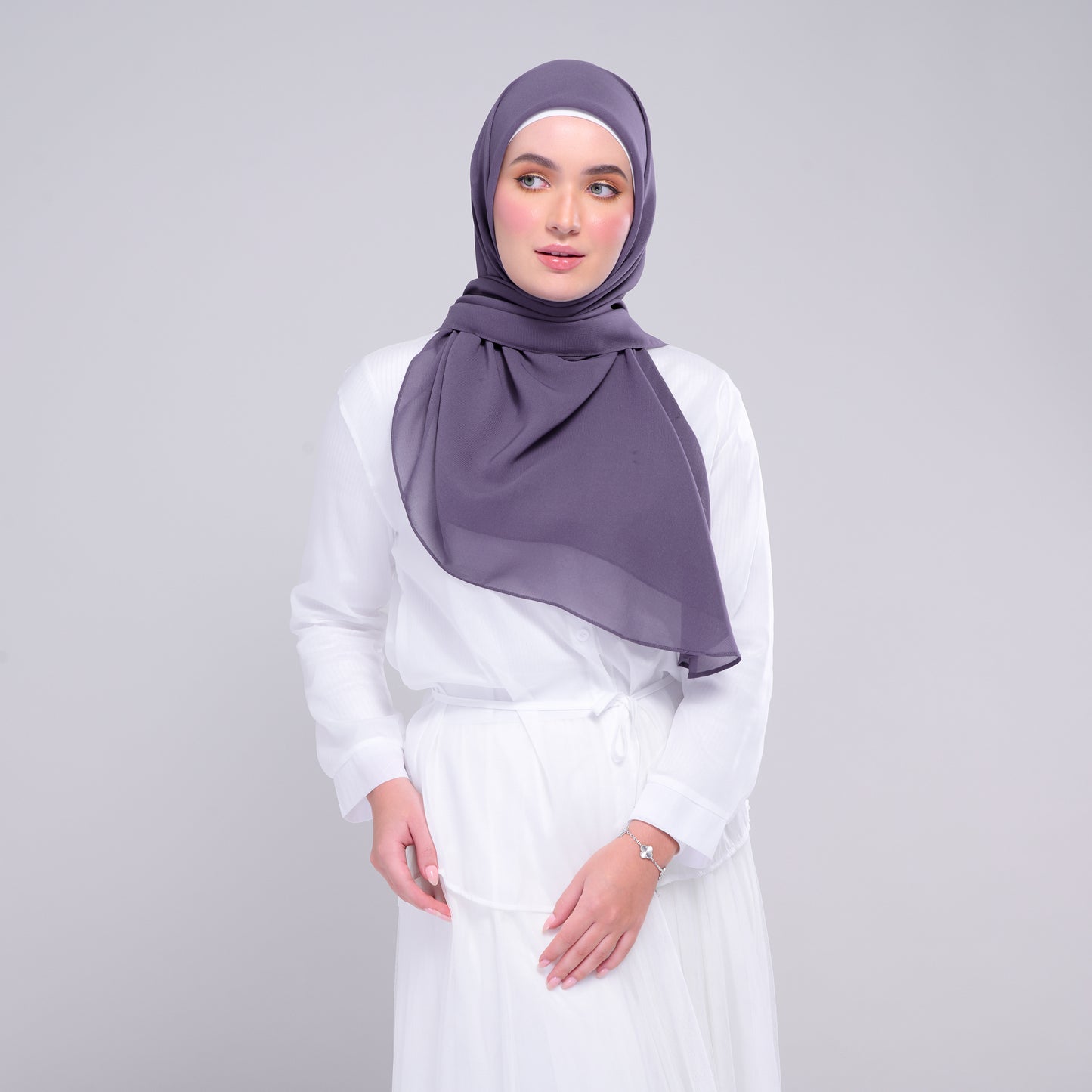 Instant Square Tag & Go l Cotton Voile in Deep Heather