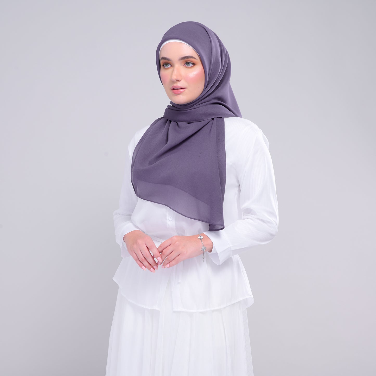 Instant Square Tag & Go l Cotton Voile in Deep Heather