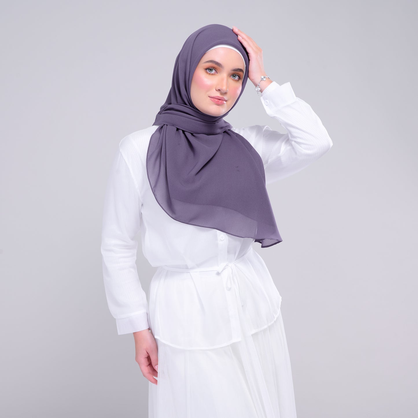 Instant Square Tag & Go l Cotton Voile in Deep Heather