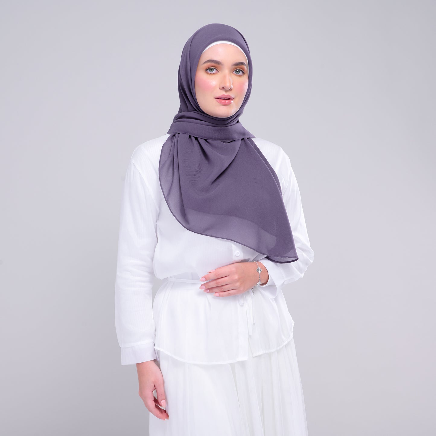 Instant Square Tag & Go l Cotton Voile in Deep Heather