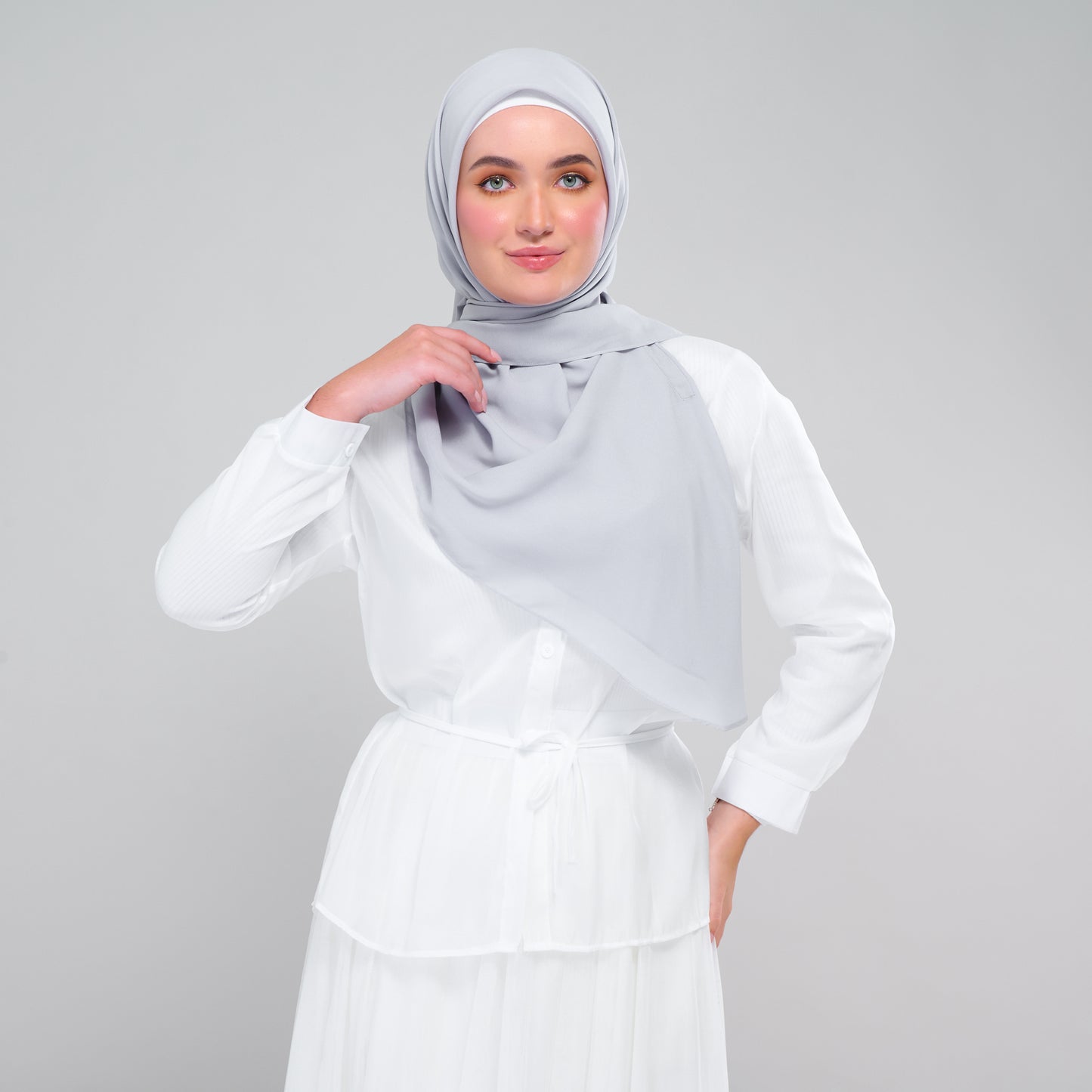 Instant Square Tag & Go l Cotton Voile in Light Grey