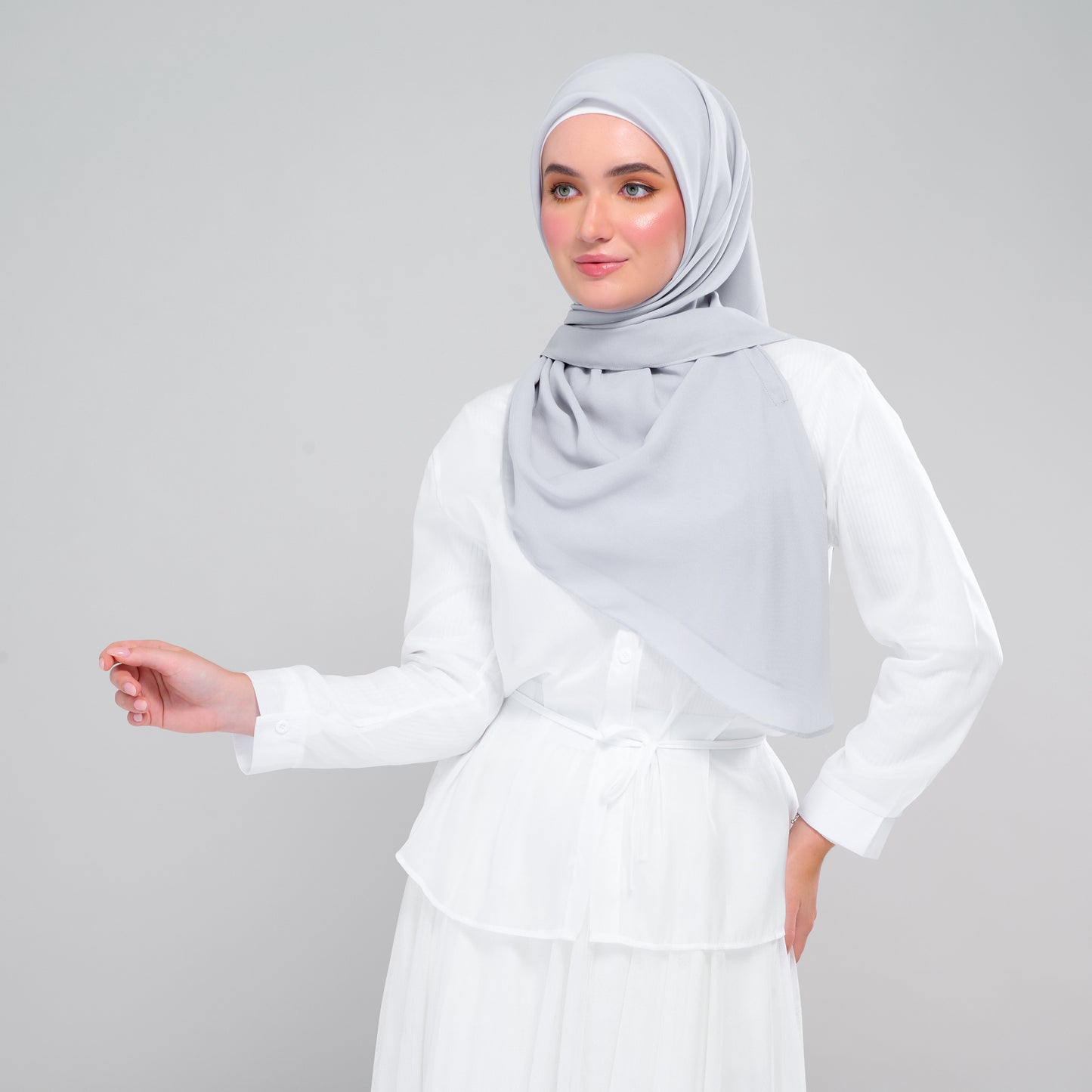Instant Square Tag & Go l Cotton Voile in Light Grey