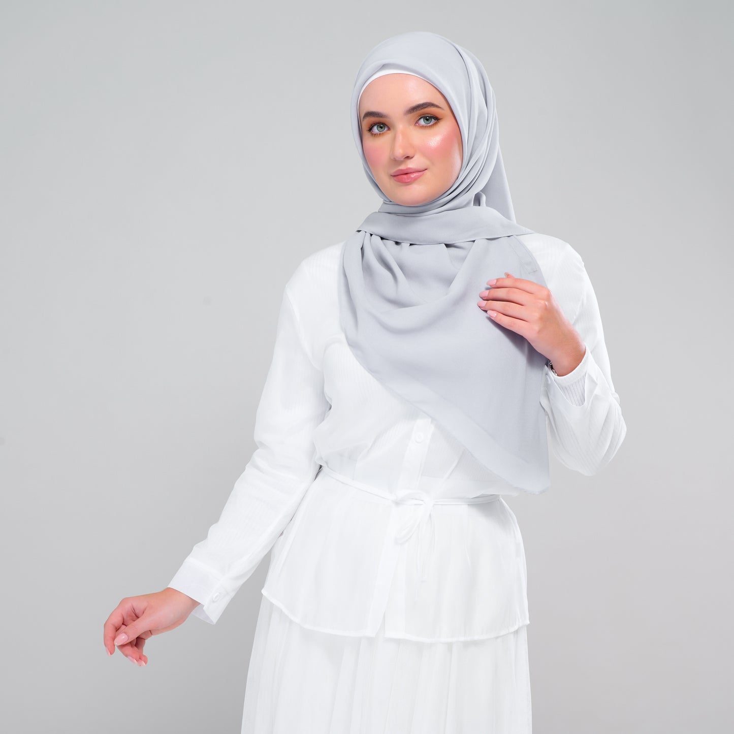 Instant Square Tag & Go l Cotton Voile in Light Grey