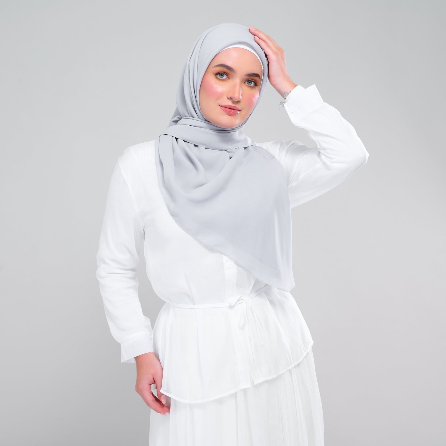 Instant Square Tag & Go l Cotton Voile in Light Grey