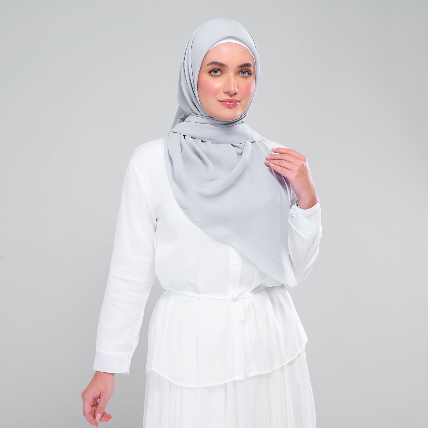 Instant Square Tag & Go l Cotton Voile in Light Grey
