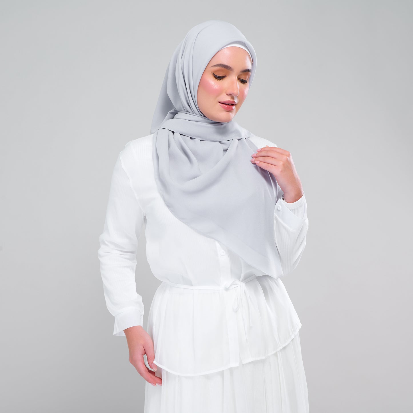 Instant Square Tag & Go l Cotton Voile in Light Grey