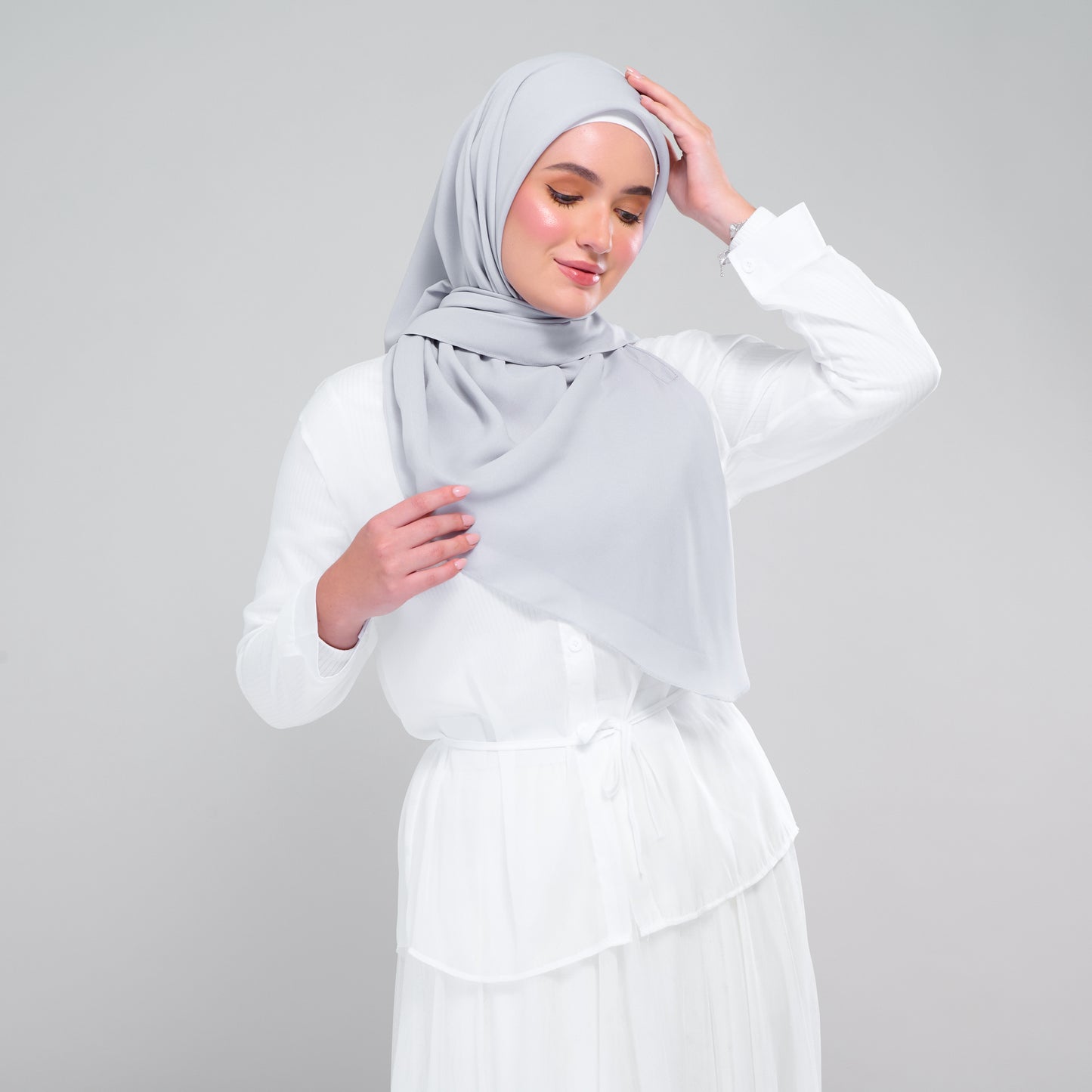 Instant Square Tag & Go l Cotton Voile in Light Grey