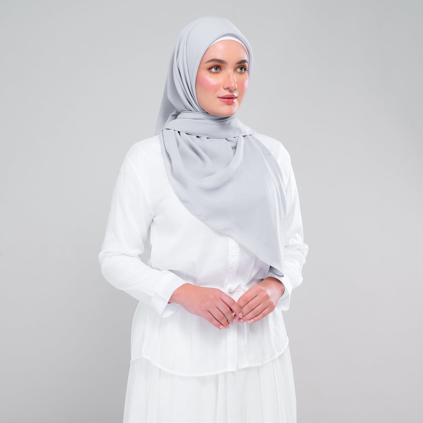Instant Square Tag & Go l Cotton Voile in Light Grey