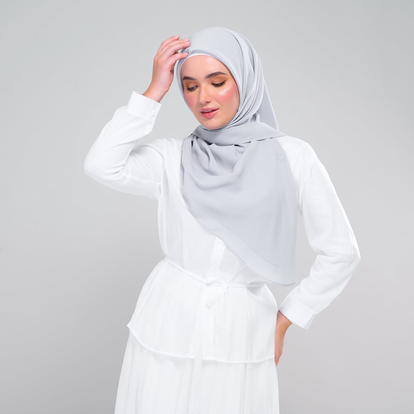 Instant Square Tag & Go l Cotton Voile in Light Grey