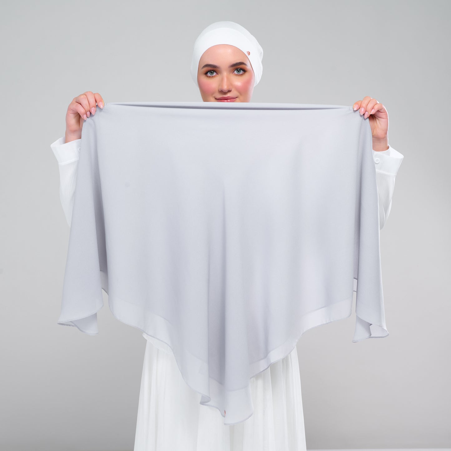 Instant Square Tag & Go l Cotton Voile in Light Grey