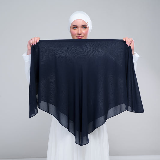 Instant Square Tag & Go l Cotton Voile in Navy Blue