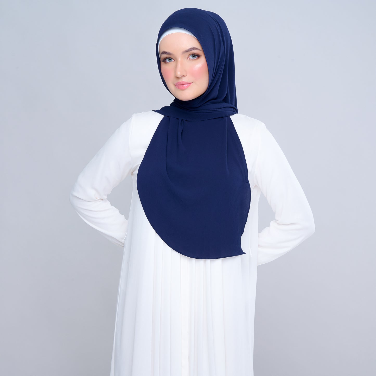 'New' Instant Tag & Go | Textured Chiffon in Navy Blue