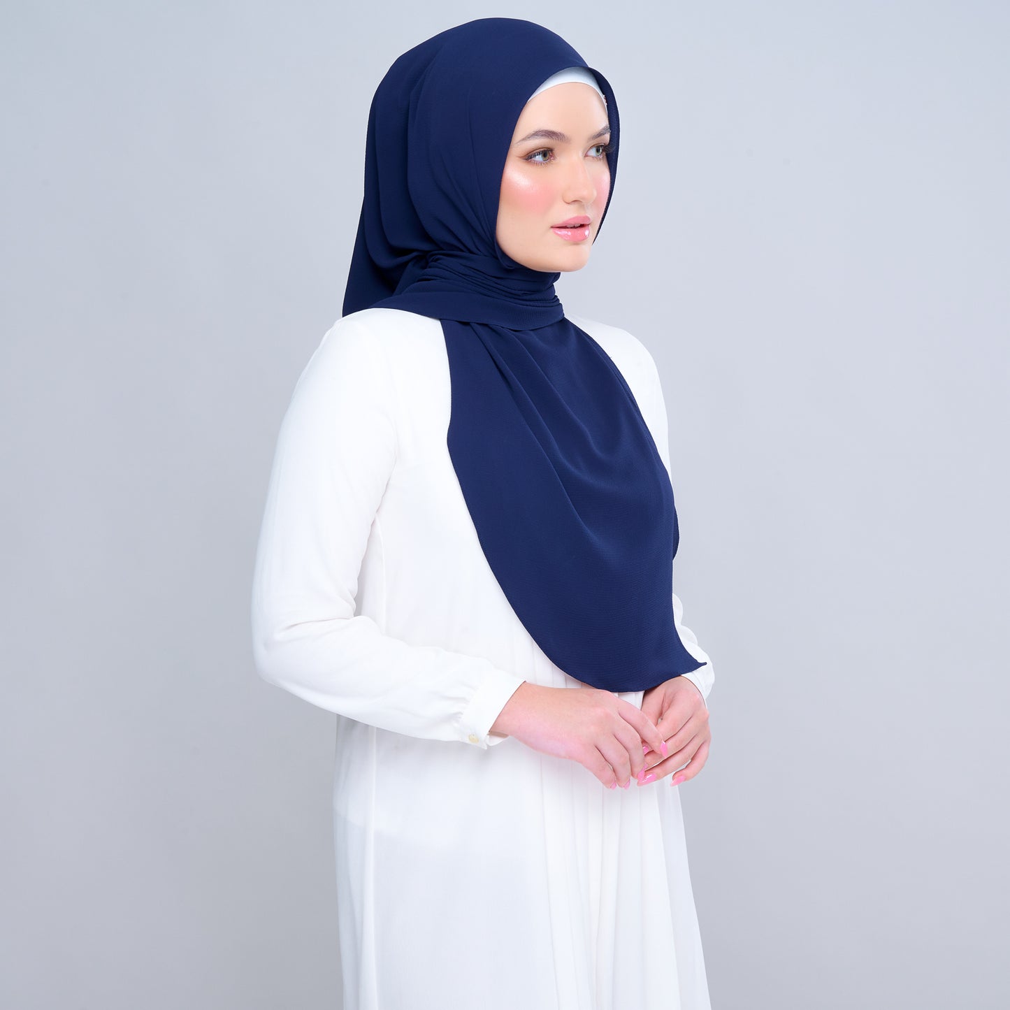 'New' Instant Tag & Go | Textured Chiffon in Navy Blue