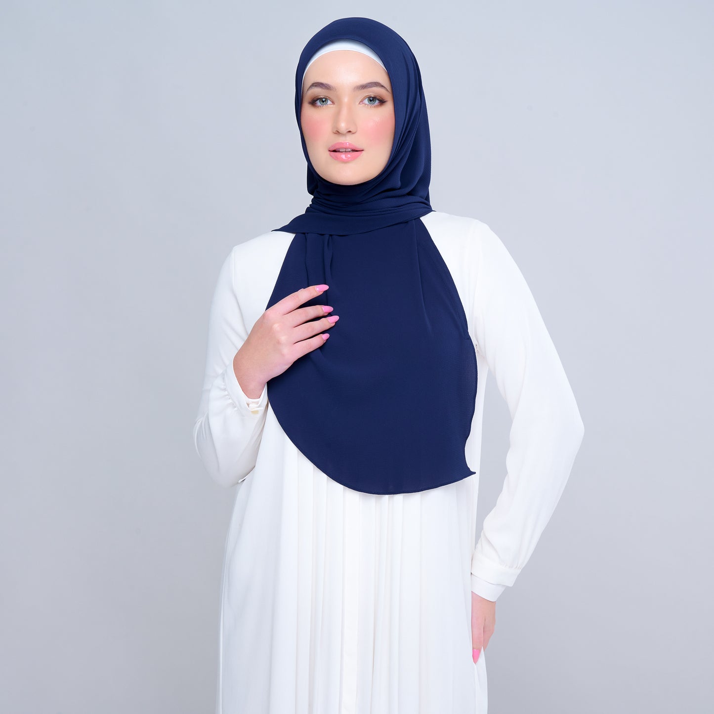'New' Instant Tag & Go | Textured Chiffon in Navy Blue