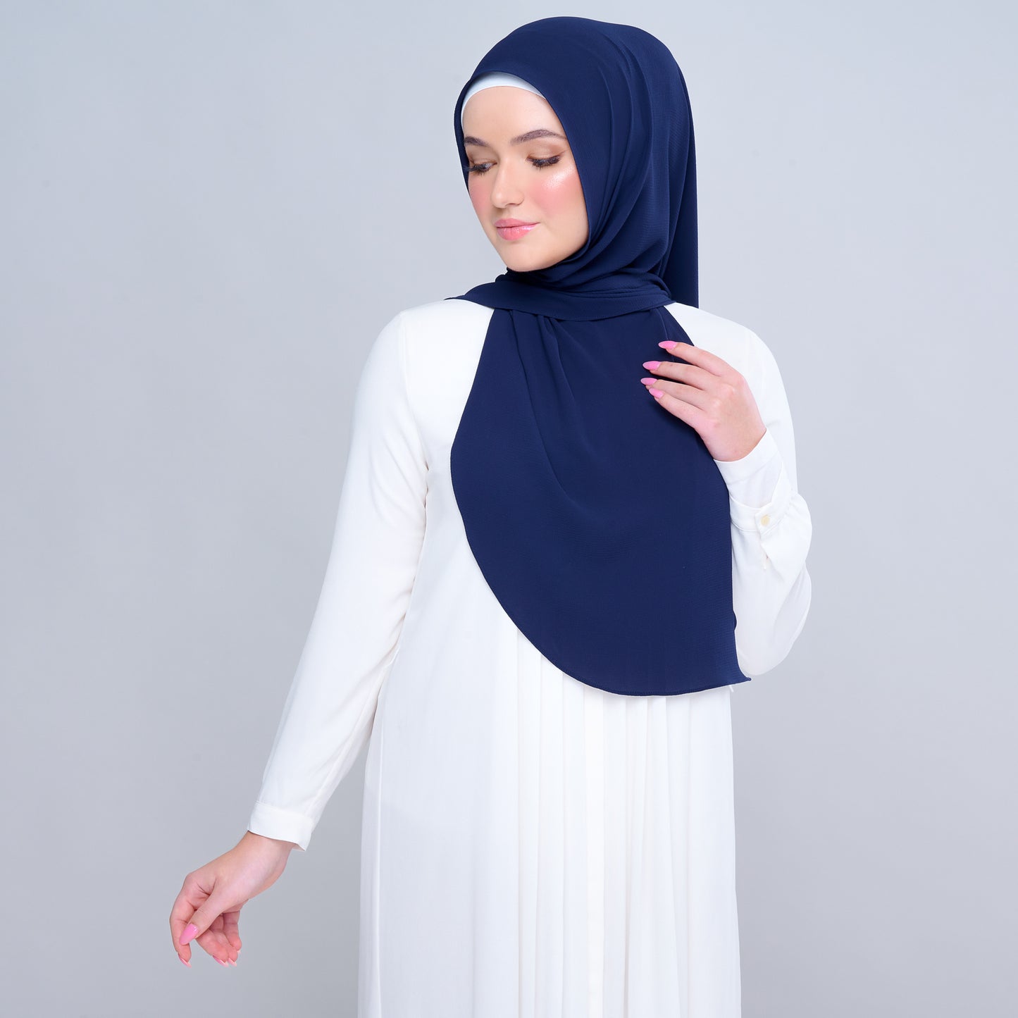 'New' Instant Tag & Go | Textured Chiffon in Navy Blue