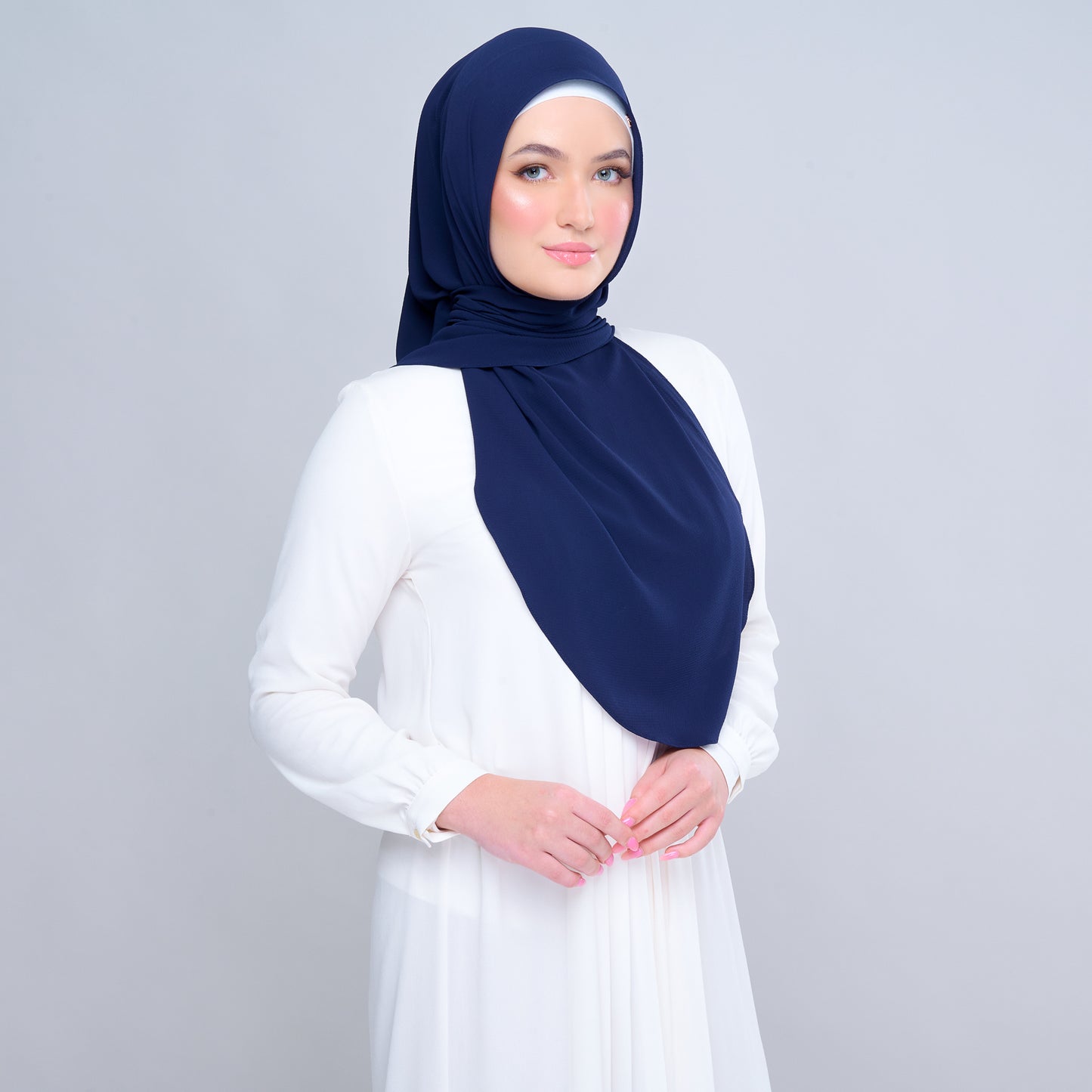 'New' Instant Tag & Go | Textured Chiffon in Navy Blue
