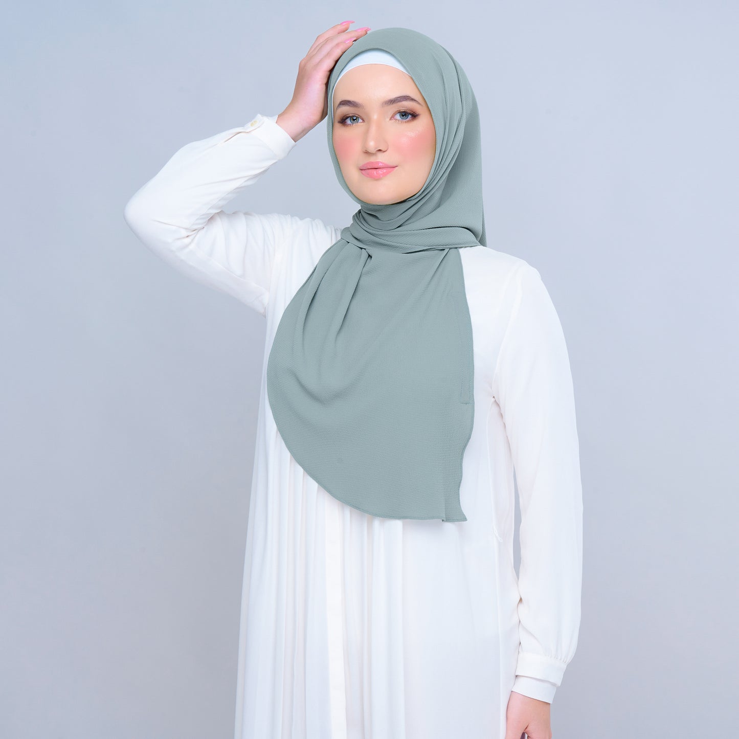 'New' Instant Tag & Go | Textured Chiffon in Dusty Green